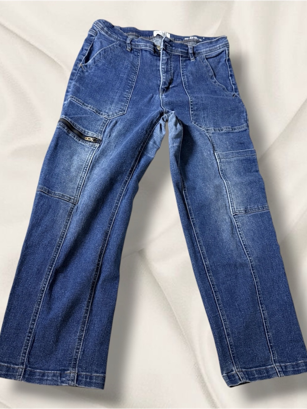 Women Petite Blue Straight-Leg Jeans